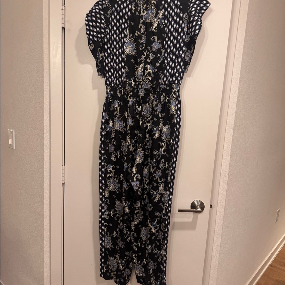 Rebecca Taylor Black and Blue Jumpsuit size 12